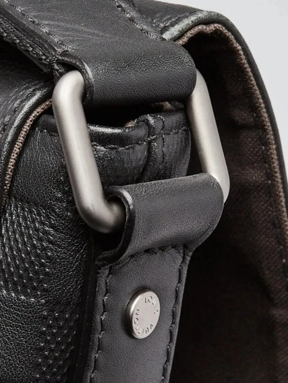 Louis Vuitton Black Damier Infini Leather District MM Bag